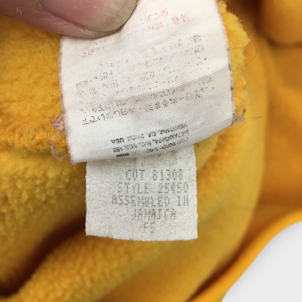 VINTAGE Patagonia Fleece Snap T Neck Pullover Jacket Yellow Men's Size S (SPOTS) - Picture 8 of 10